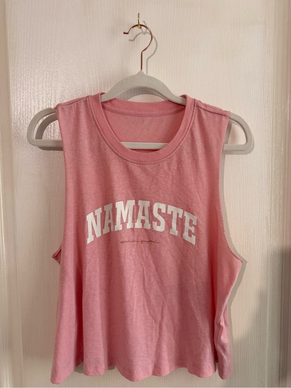 Spiritual Gangster Pink Namaste Muscle Tee